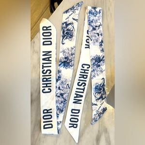 Set of Dior Scarfs - Navy Blue and White